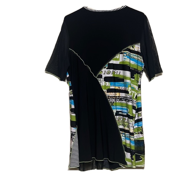Michael Tyler, Scoop Neckline, Short Sleeves, Arty Top, Multi Colors, Size XL - Picture 2 of 7